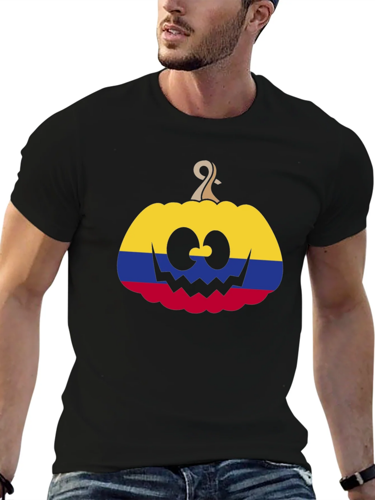 Colombia Flag Pumpkin Halloween T-Shirt