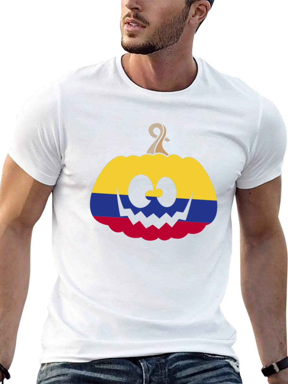 Colombia Flag Pumpkin Halloween T-Shirt