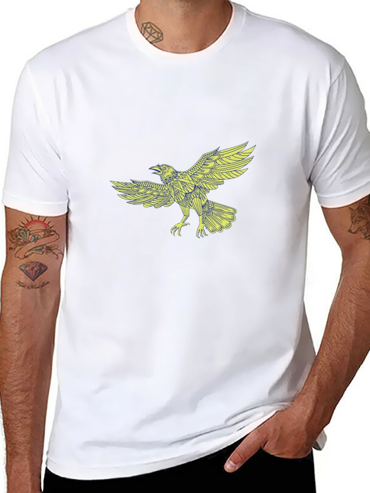 Raven Graphic Print Black T-Shirt