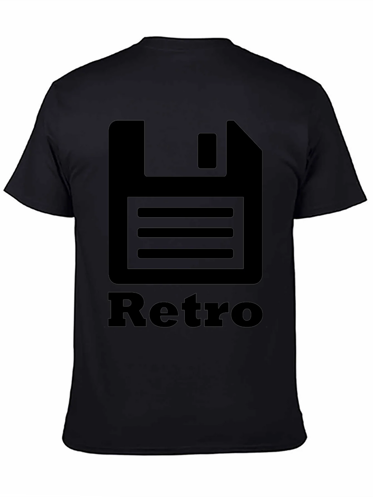 Retro Floppy Disk Black T-Shirt