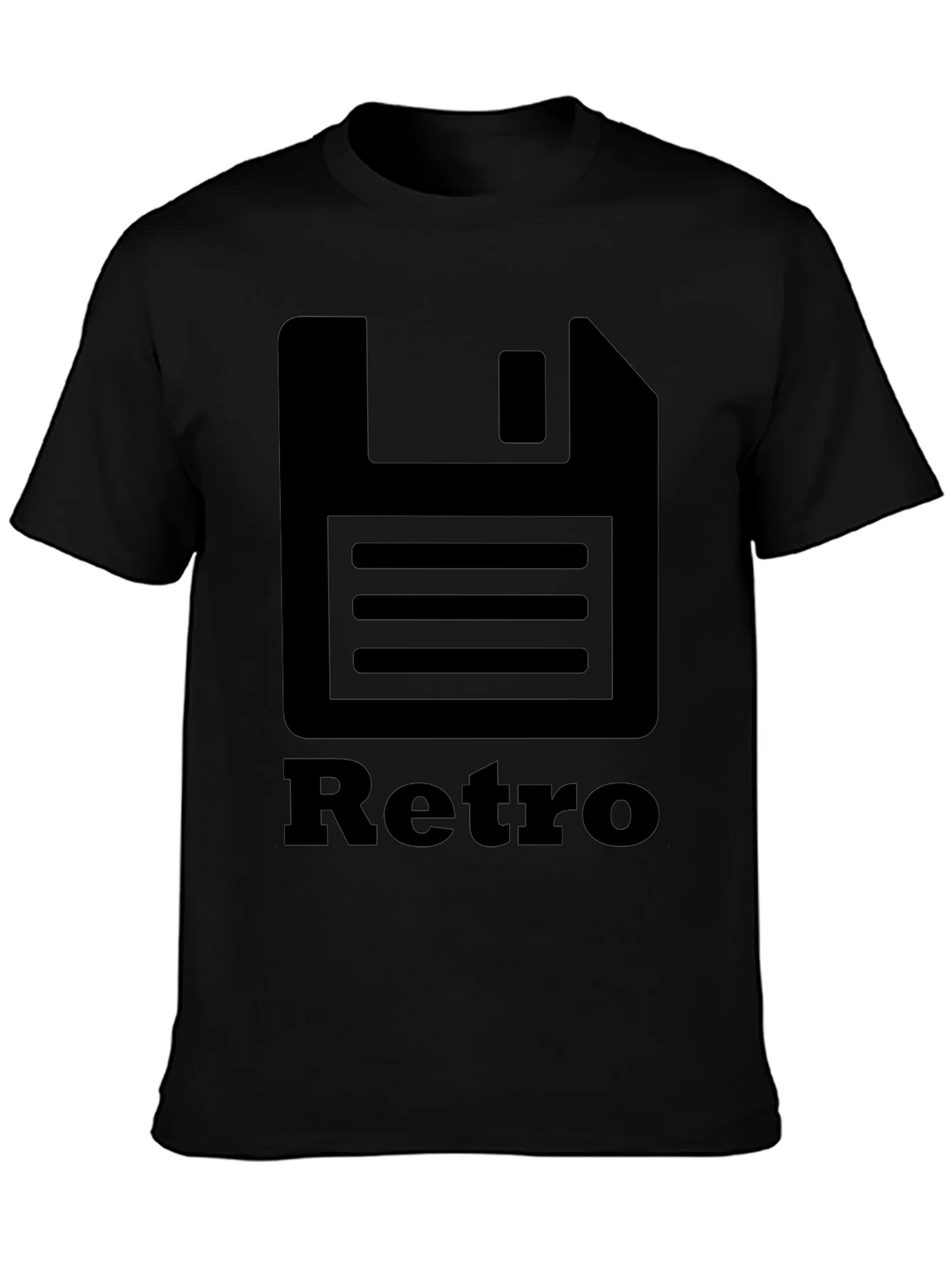 Retro Floppy Disk Black T-Shirt