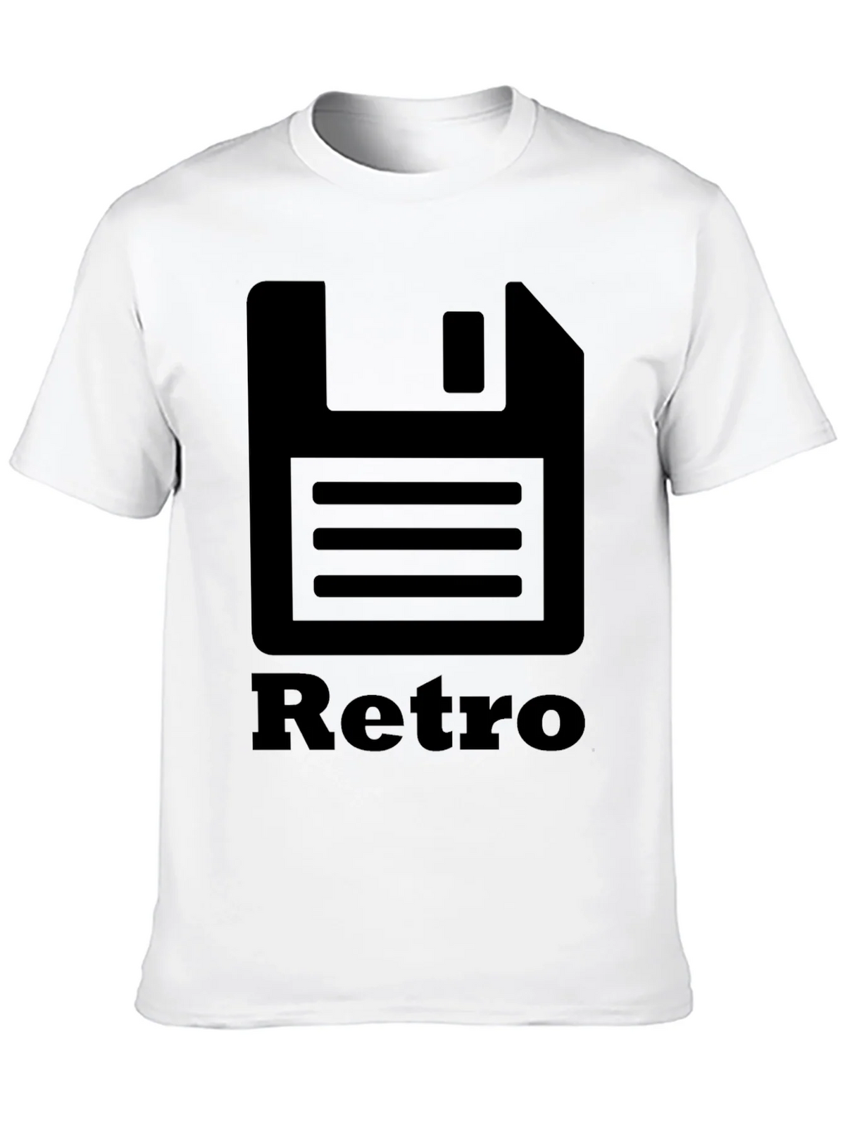 Retro Floppy Disk Black T-Shirt