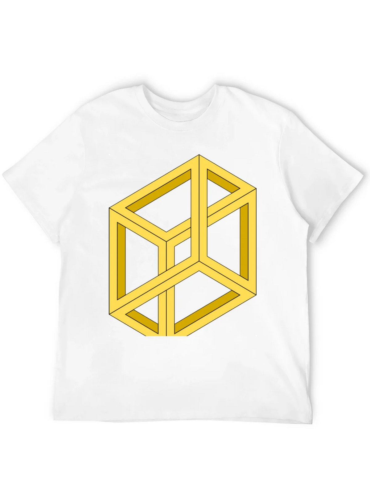 Optical Illusion Cube Graphic Tee - Black
