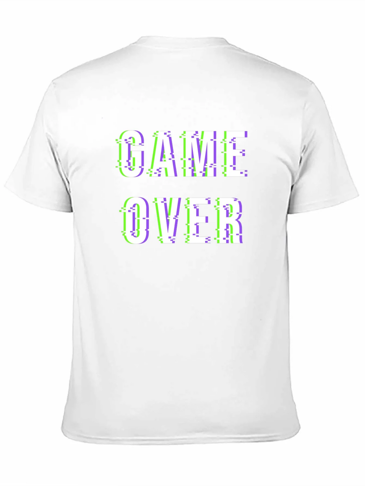 Game Over Glitch Style Black T-Shirt