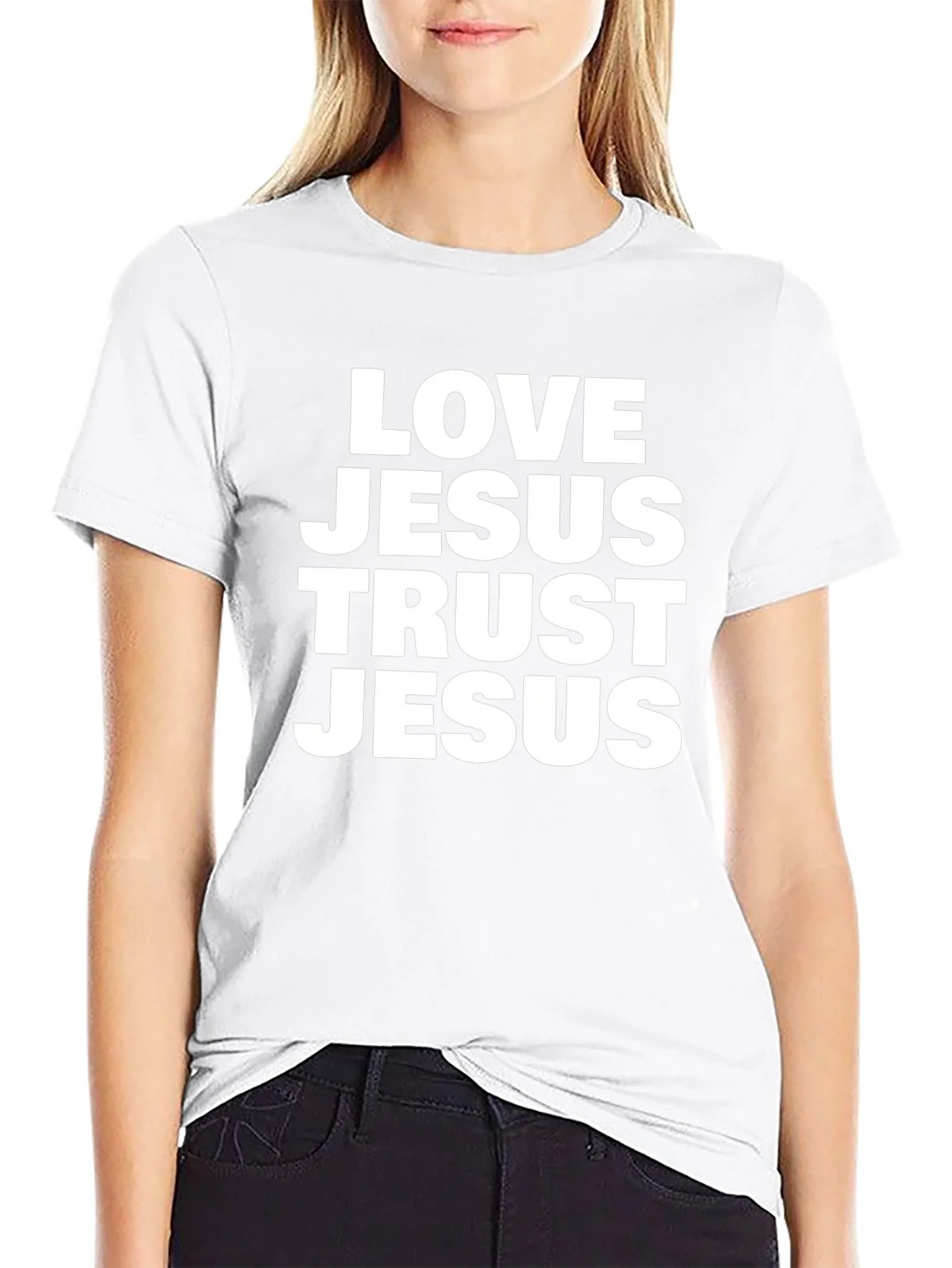 Love Jesus Trust Jesus Black T-Shirt