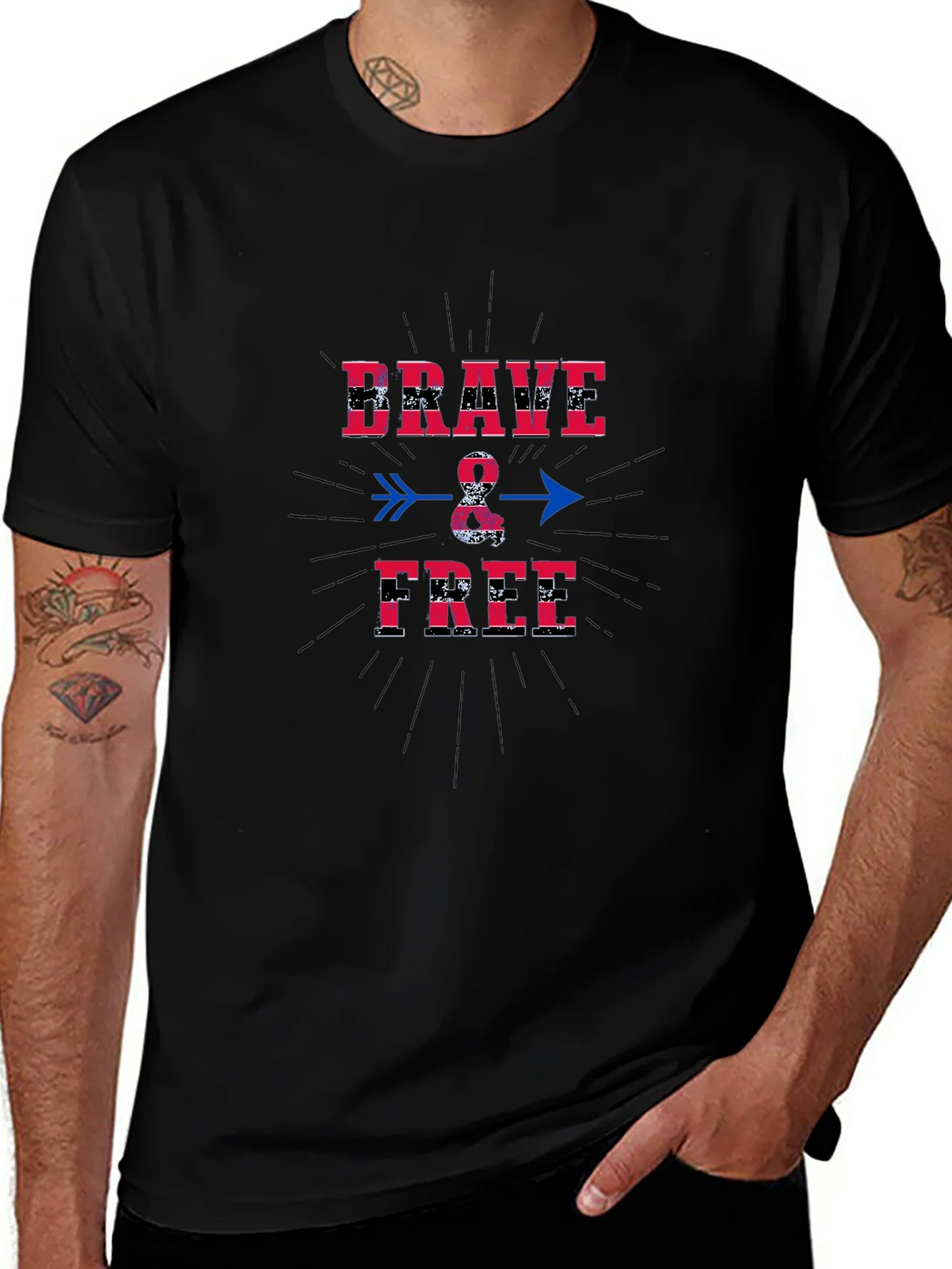 Brave & Free Graphic T-Shirt - Patriotic Design