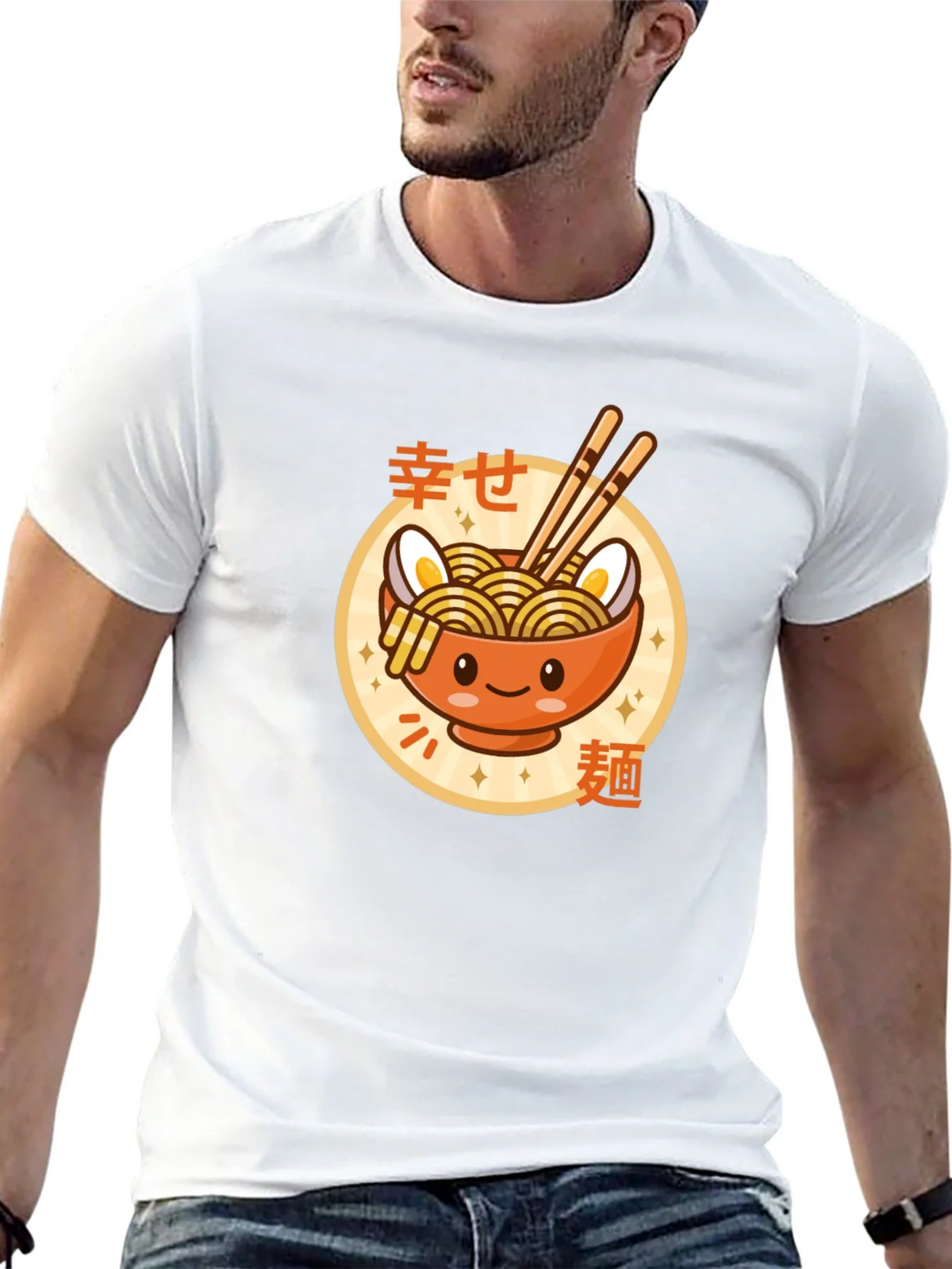 Kawaii Ramen Bowl Graphic Tee - Unisex Black T-Shirt