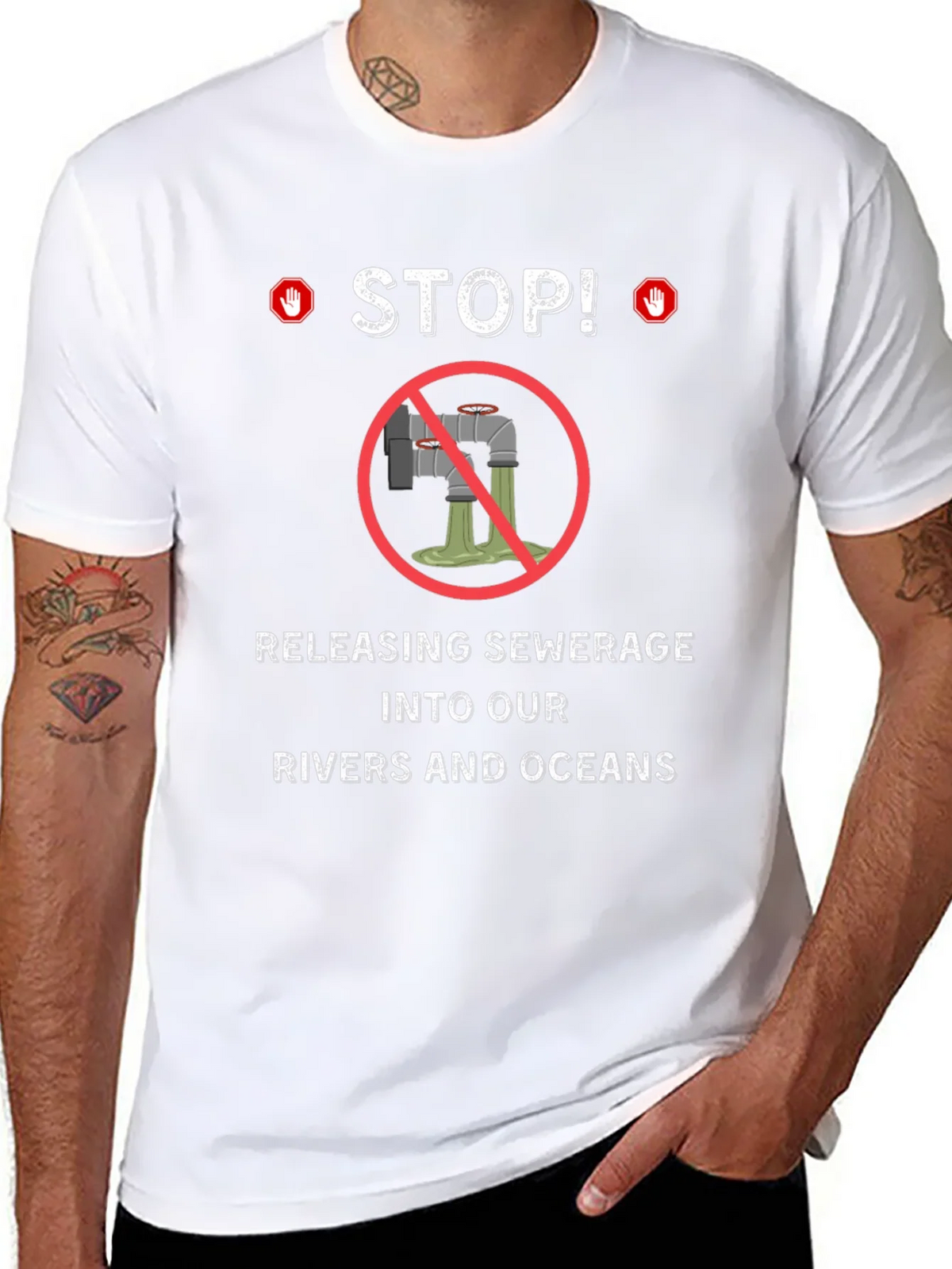 Stop Polluting T-Shirt - Environmental Awareness Tee