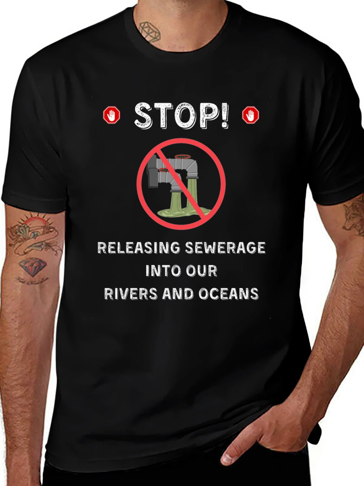 Stop Polluting T-Shirt - Environmental Awareness Tee