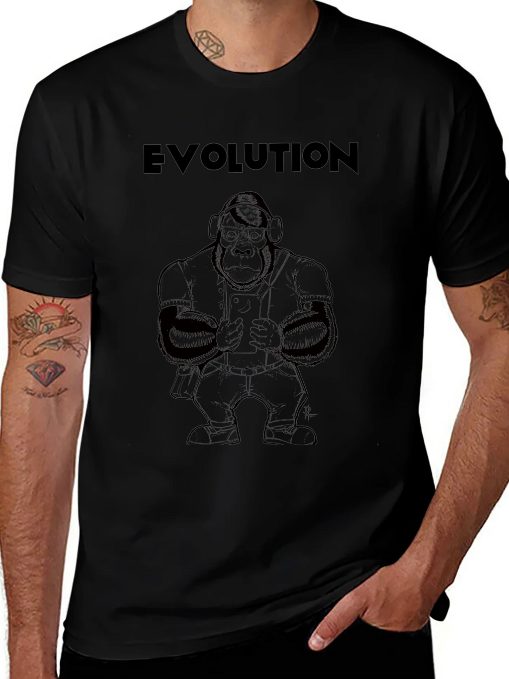 Evolution Gorilla Graphic T-Shirt - Modern Ape Design
