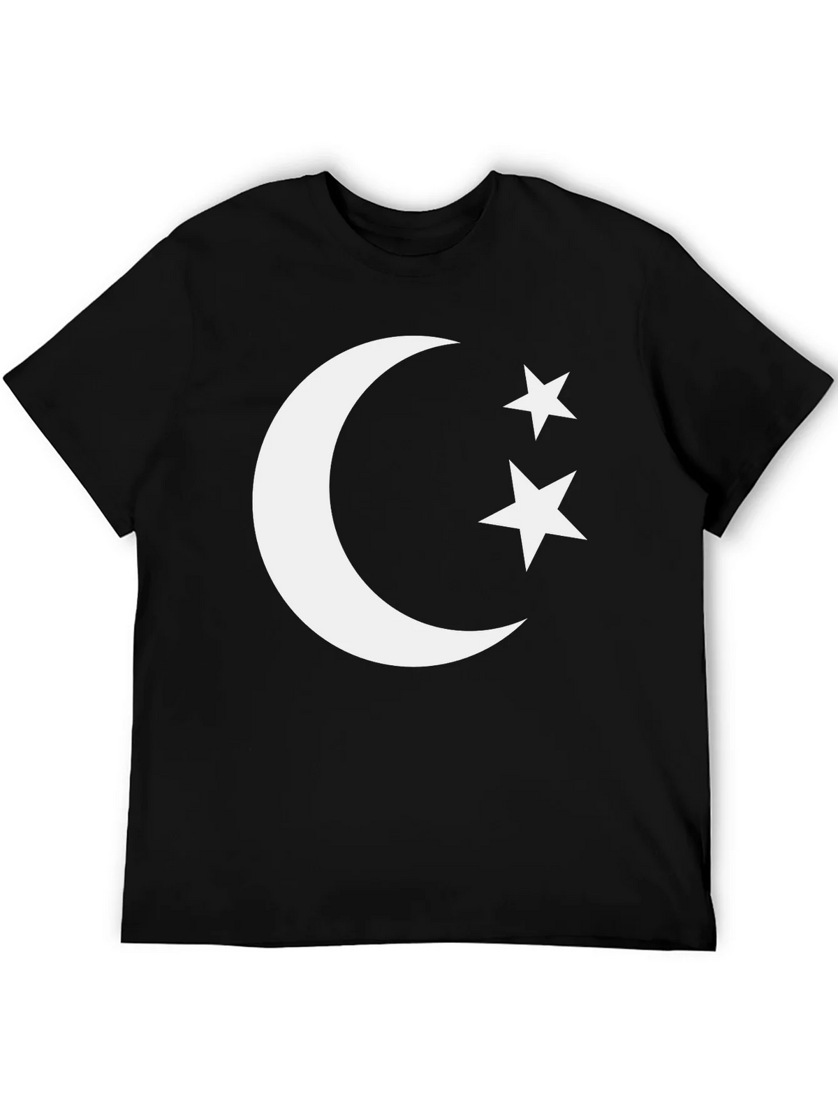 Crescent Moon & Stars Graphic Tee - Black