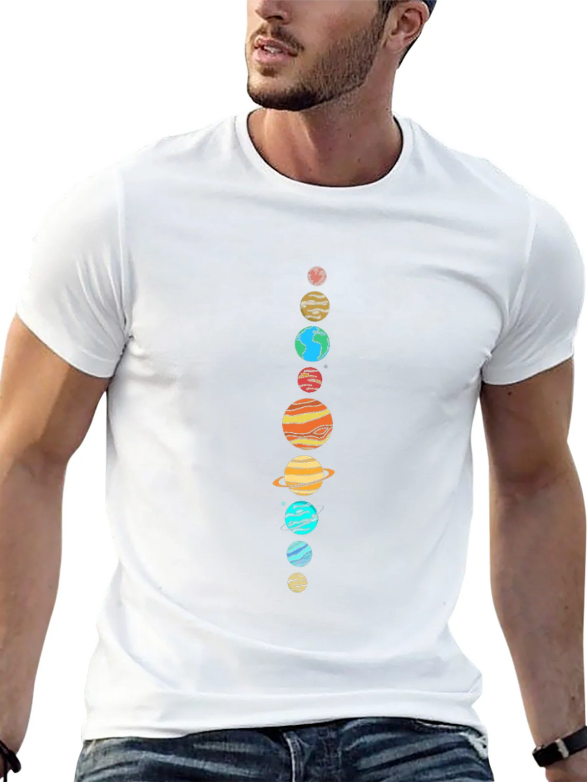 Planets Graphic Tee - Space Lovers Black T-Shirt