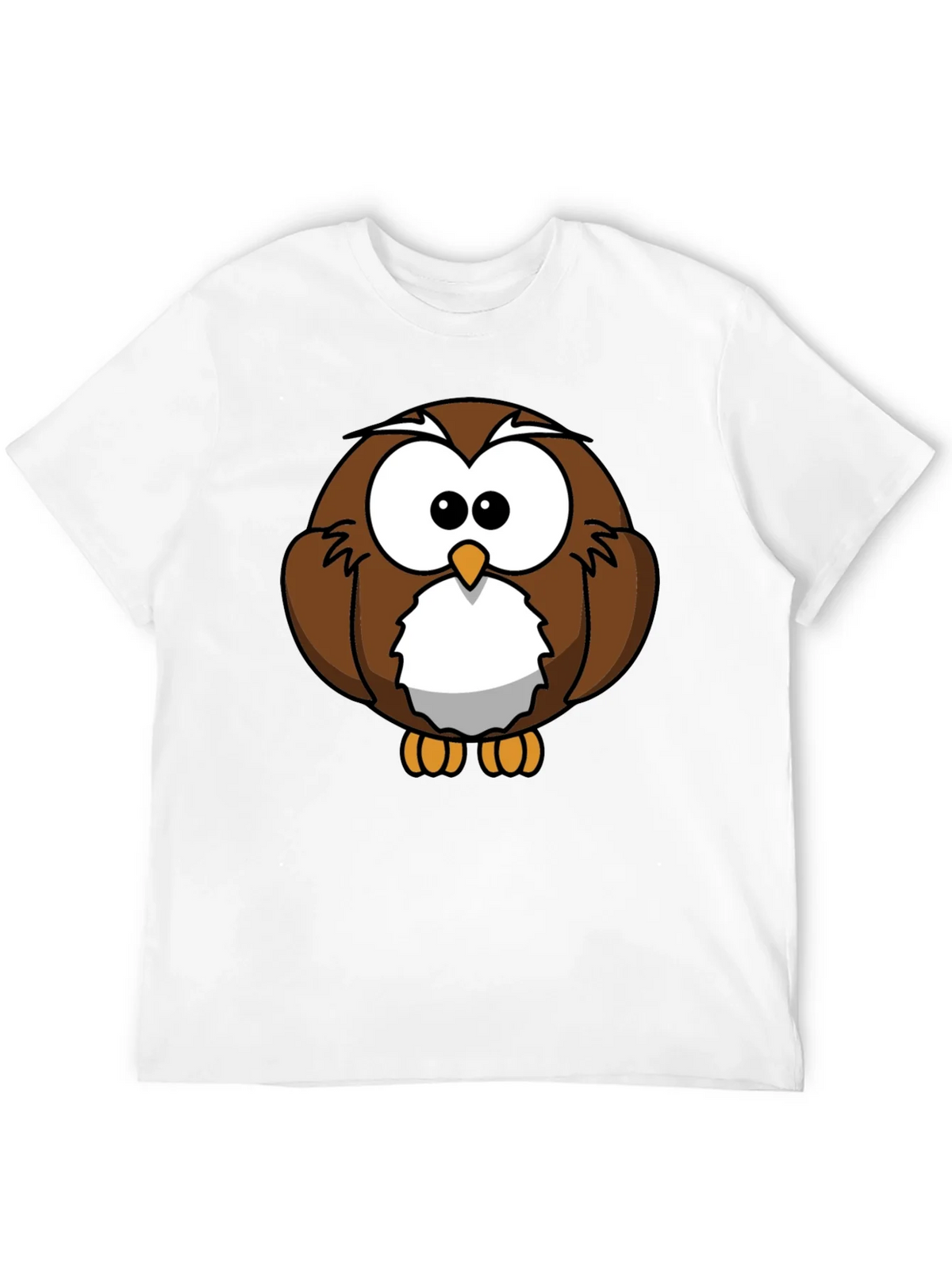 Cute Cartoon Owl Graphic T-Shirt - Black