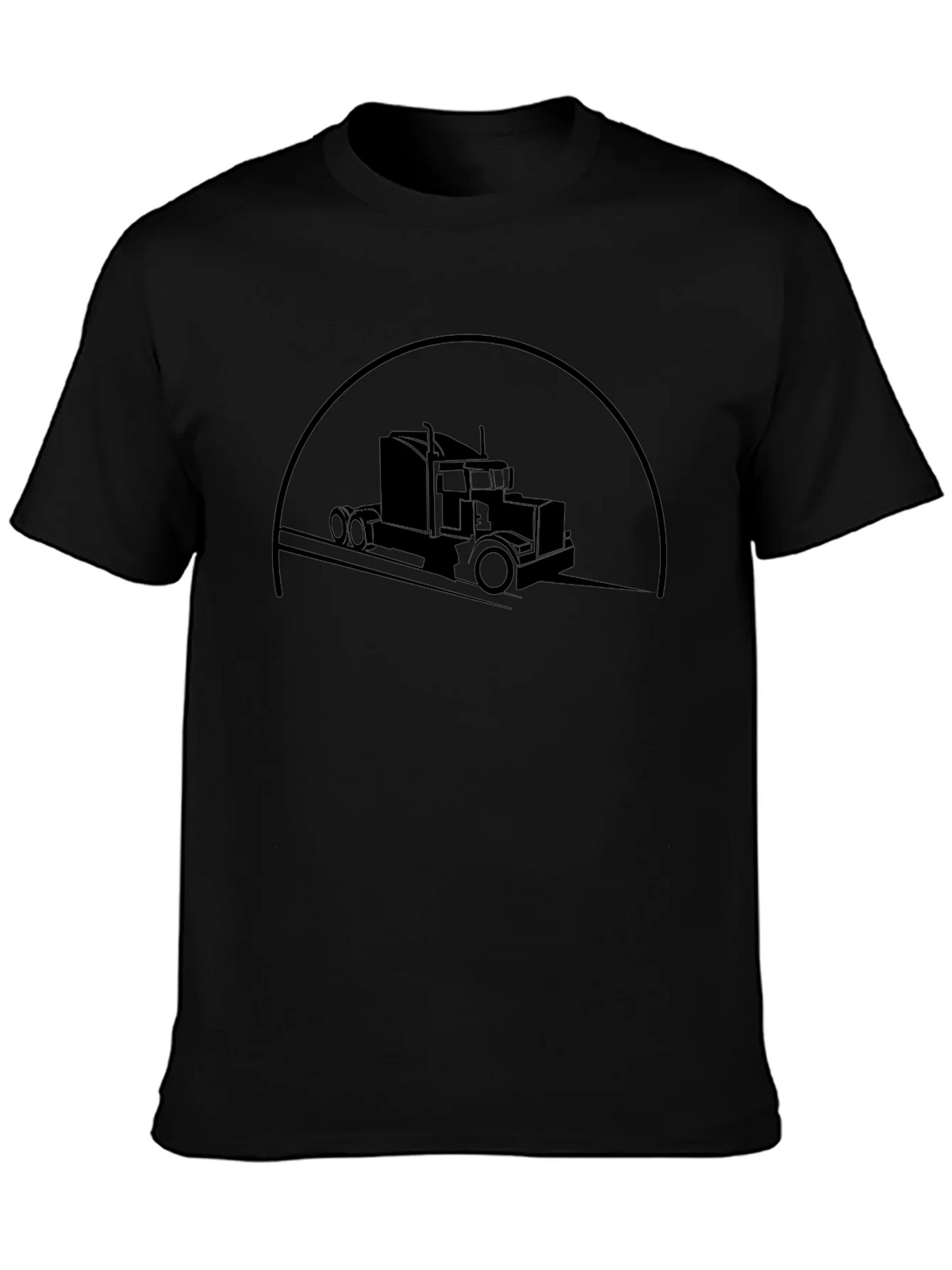 Trucker Silhouette Graphic T-Shirt - Classic Black Tee