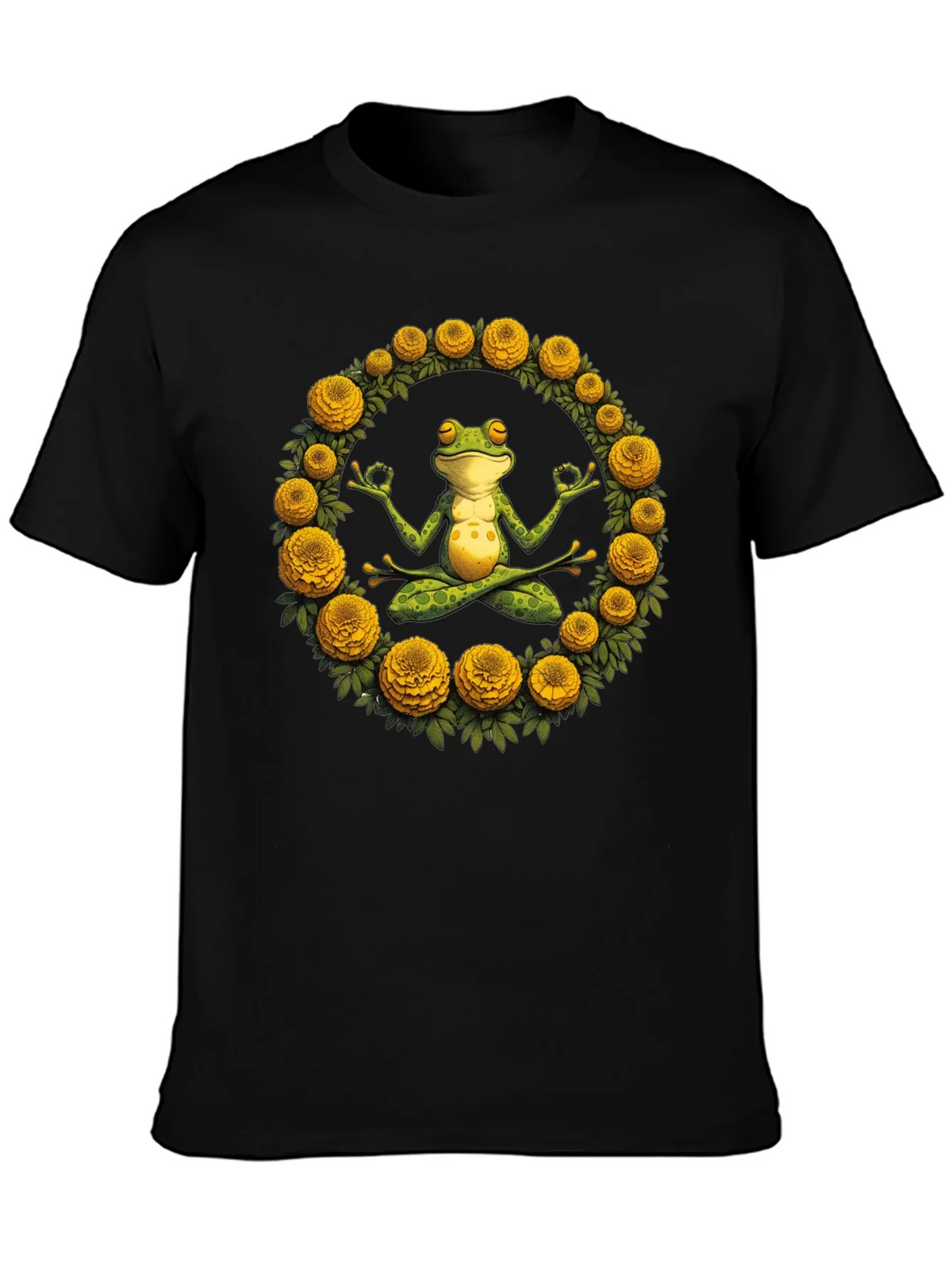 Zen Frog Yoga Graphic Tee - Black T-Shirt