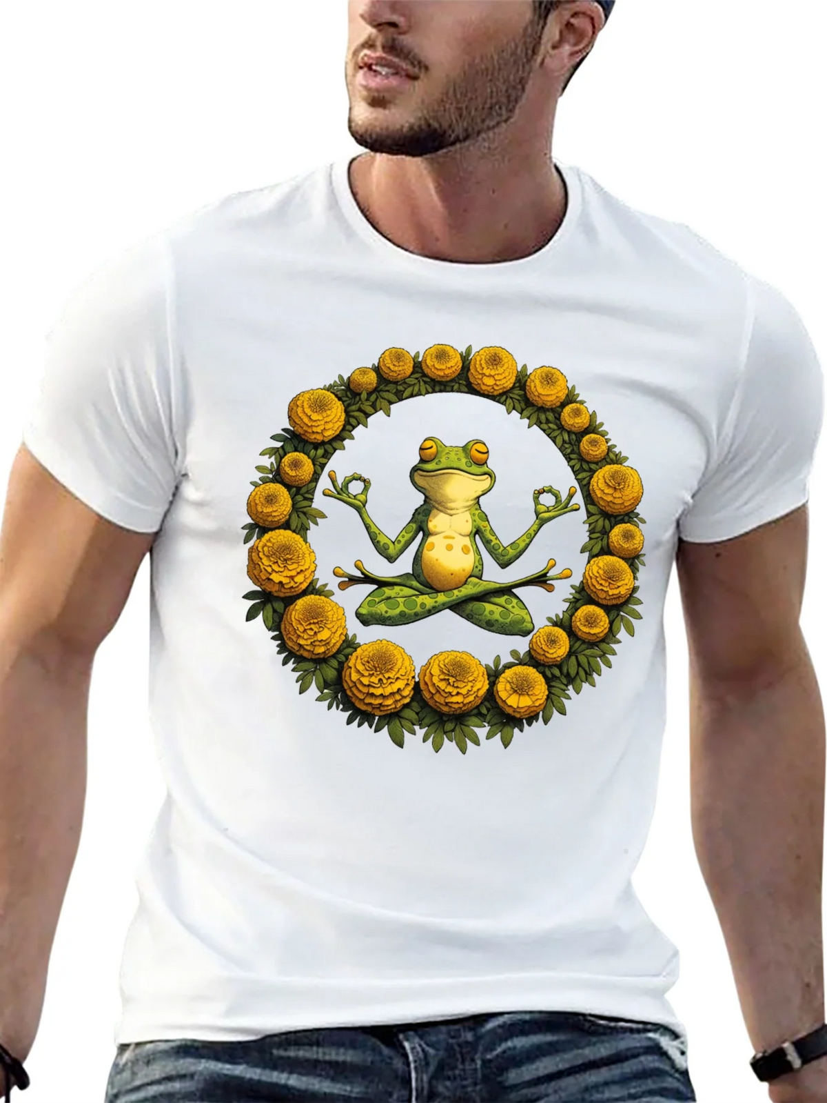 Zen Frog Yoga Graphic Tee - Black T-Shirt