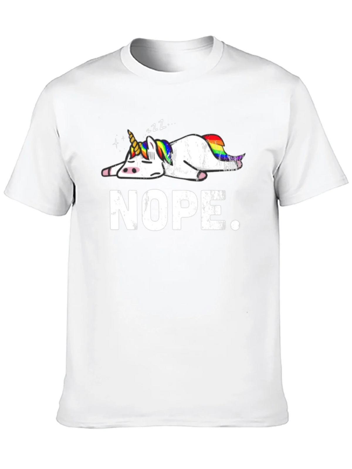 Nope Lazy Unicorn Graphic T-Shirt