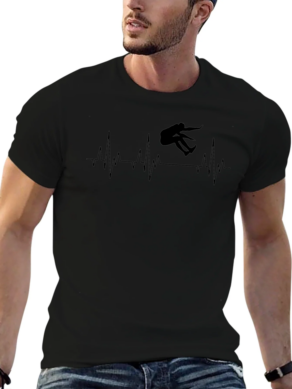 Skateboarding Heartbeat Graphic T-Shirt