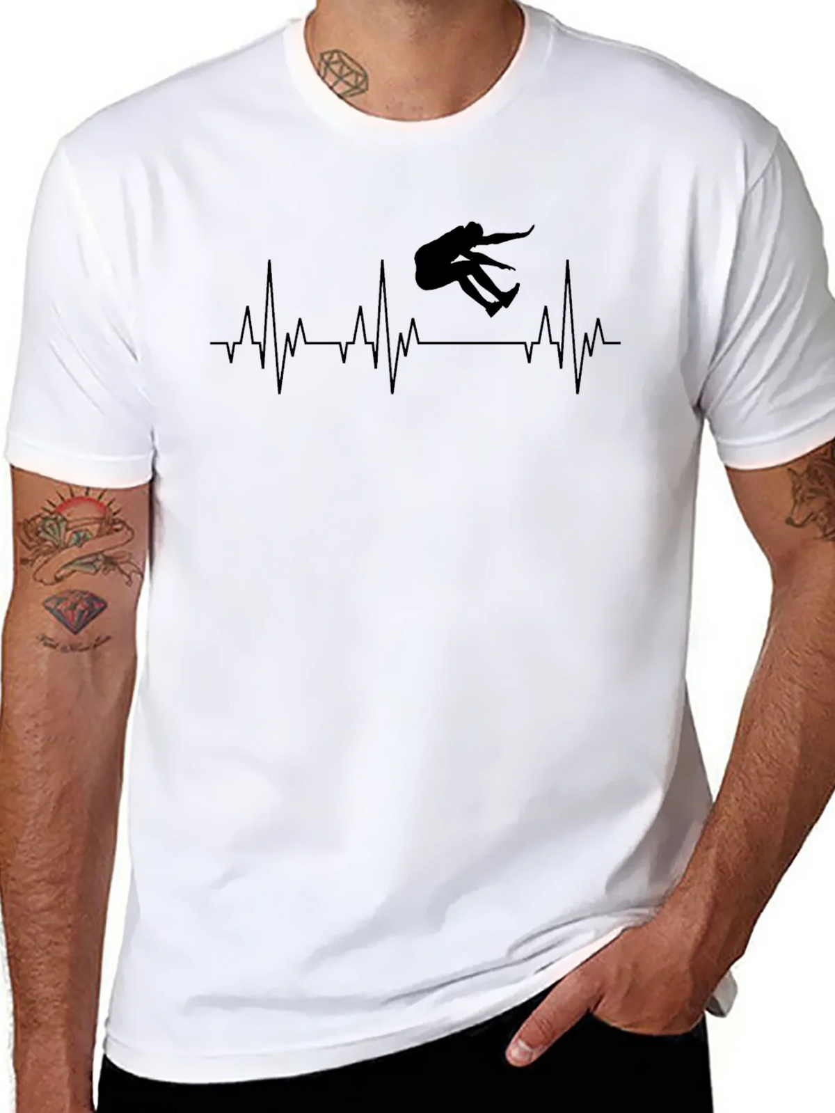 Skateboarding Heartbeat Graphic T-Shirt
