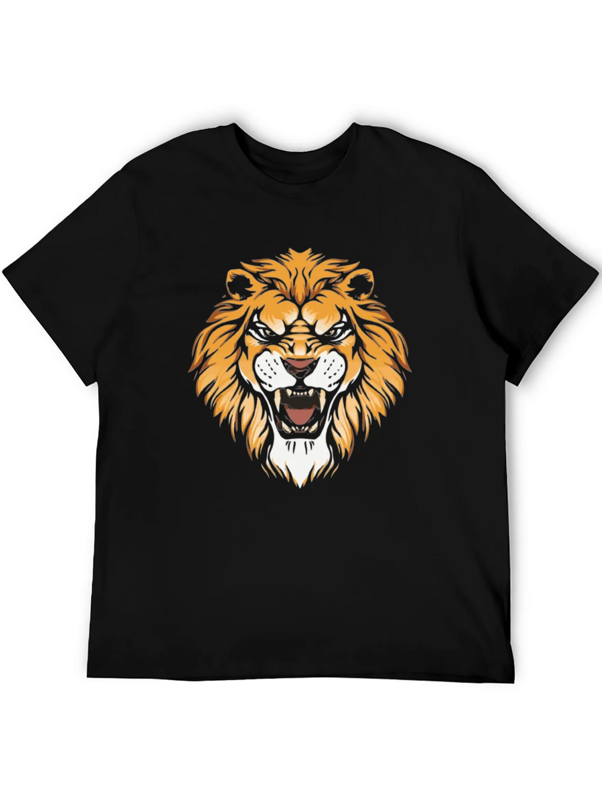 Mens Black Lion Graphic Tee
