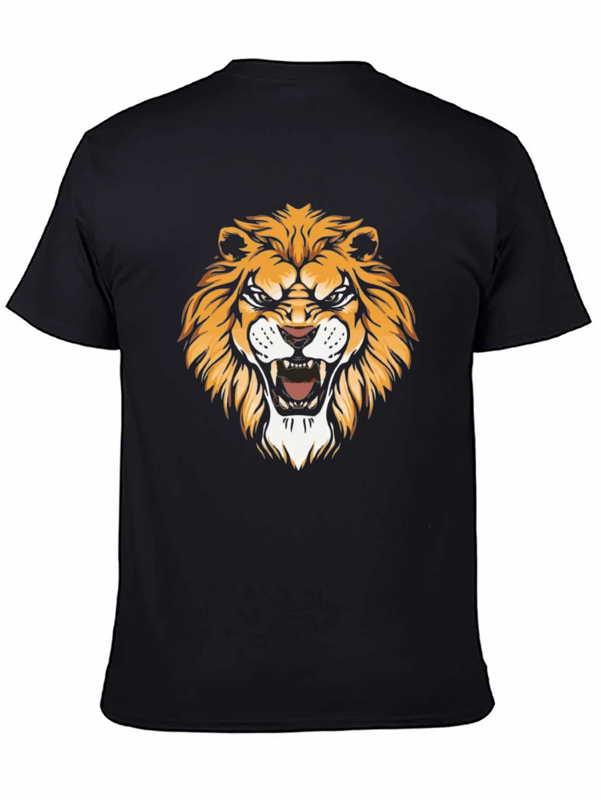 Mens Black Lion Graphic Tee