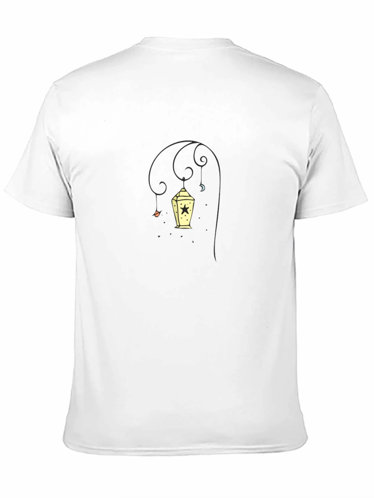 Stylish Black Tee with Lantern Graphic