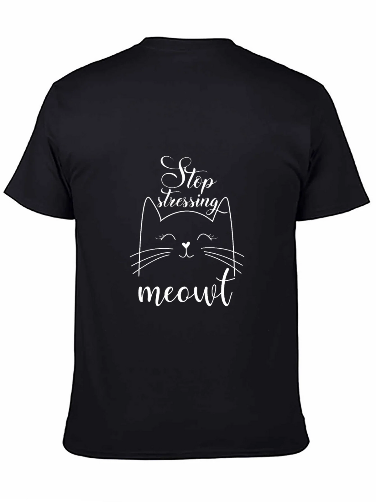 Stop Stressing Meowt Black T-Shirt