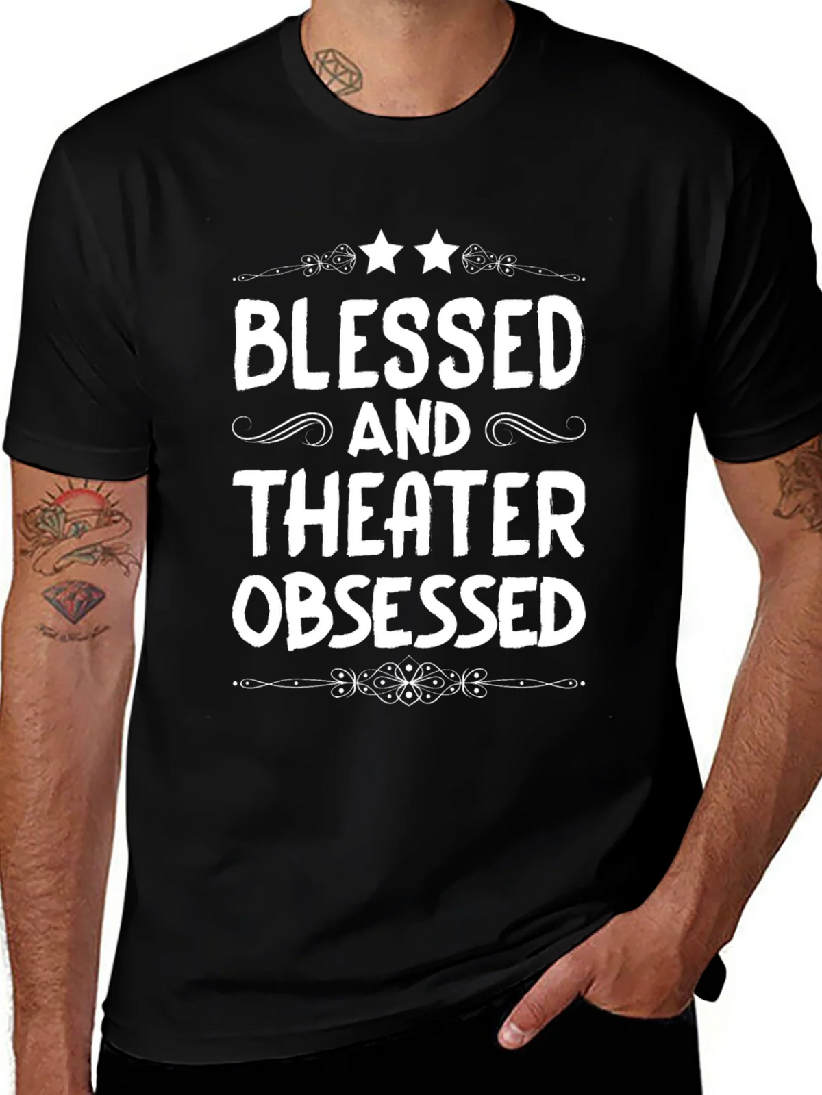 Blessed and Theater Obsessed Black T-Shirt