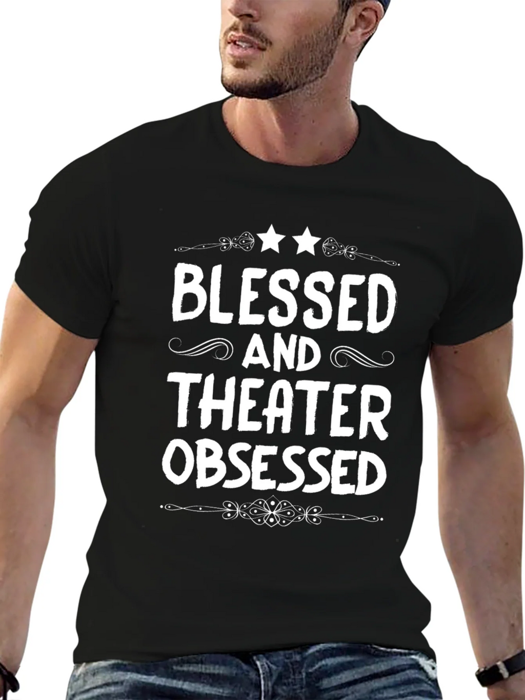 Blessed and Theater Obsessed Black T-Shirt