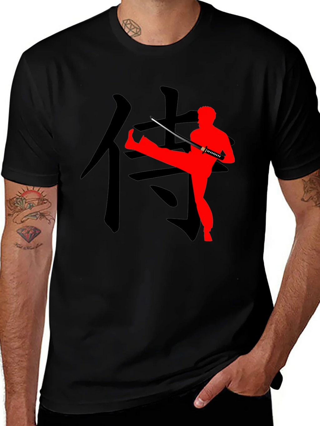 Samurai Kick T-Shirt - Martial Arts Inspired Design